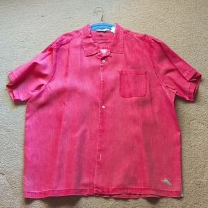 Tommy Bahama Linen Shirt XXL Red